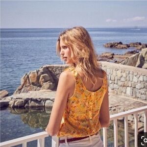 {Sezane} Floral yellow top - 34